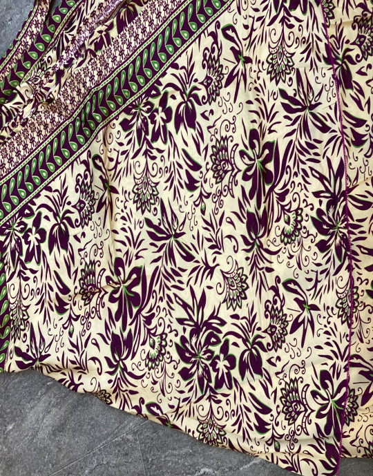 Flare Long Skirt, Floral Print, Cream