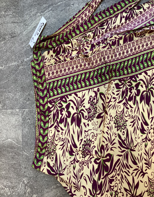 Flare Long Skirt, Floral Print, Cream