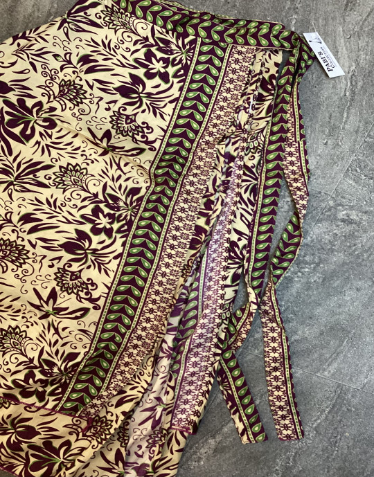 Flare Long Skirt, Floral Print, Cream