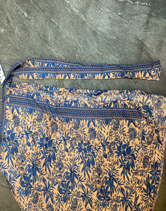 Floral Wrap Skirt - Orange and Blue