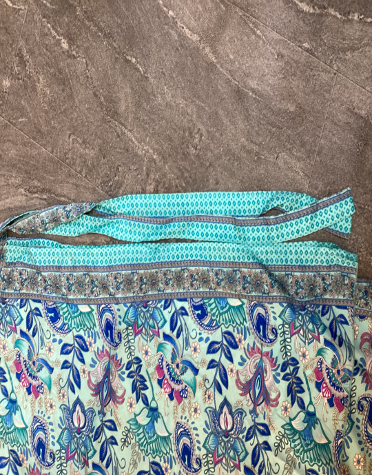 Floral Print Flare Skirt with Ribbon